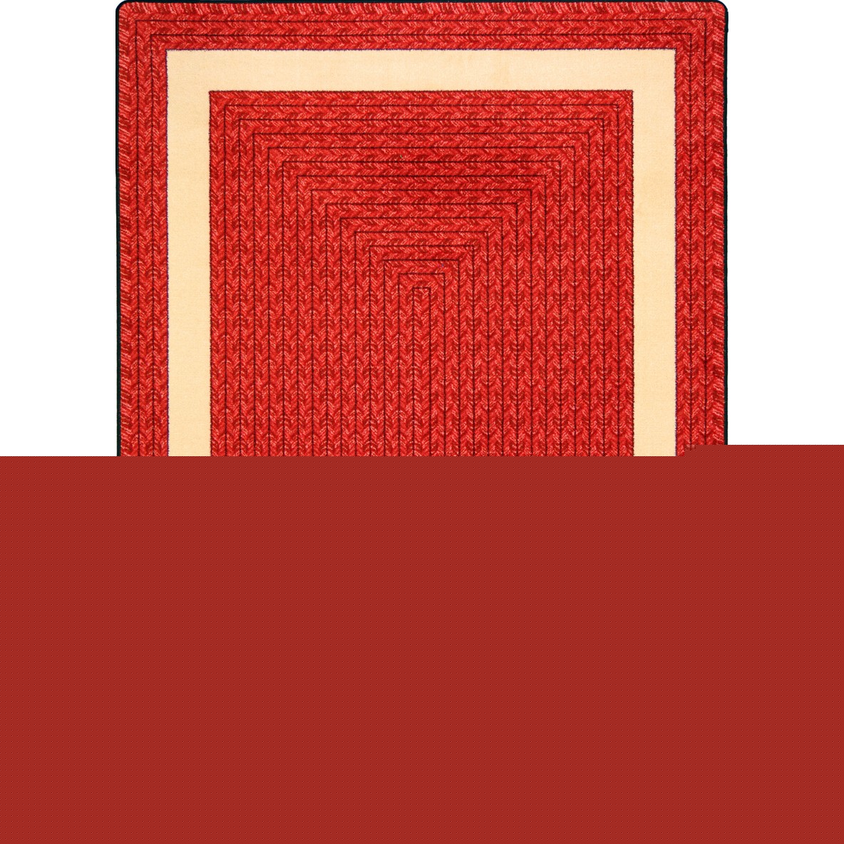 3 ft. 10 in. x 5 ft. 4 in. Sharing Circle Rectangle Area Rug Red
