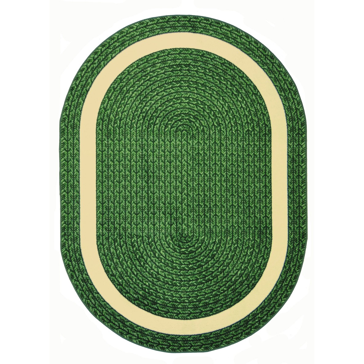 3 ft. 10 in. x 5 ft. 4 in. Sharing Circle Oval Area Rug Green