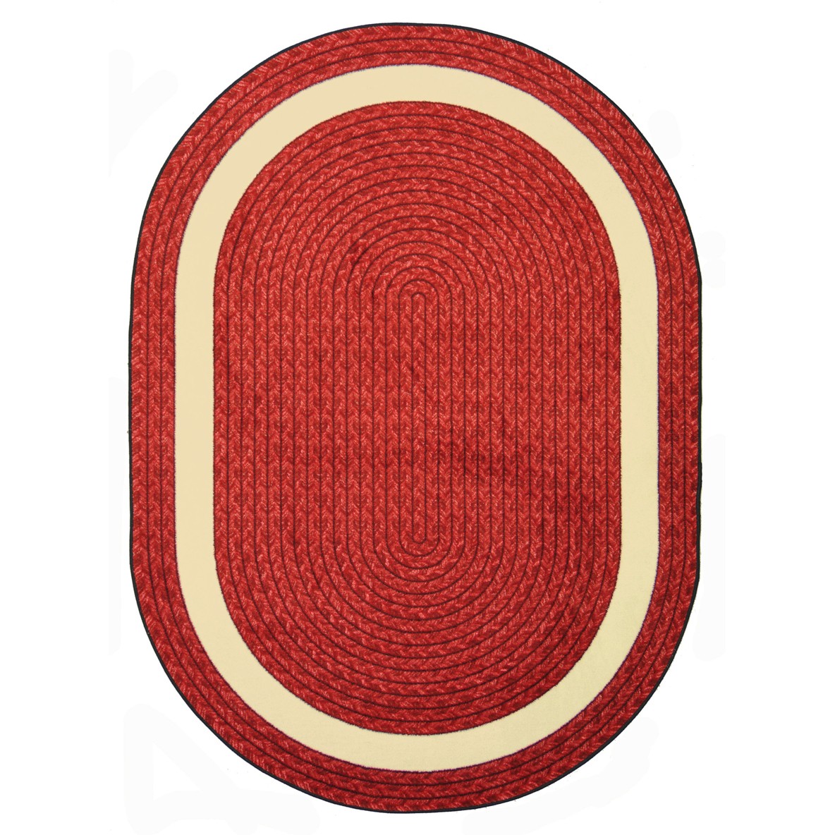 3 ft. 10 in. x 5 ft. 4 in. Sharing Circle Oval Area Rug Red
