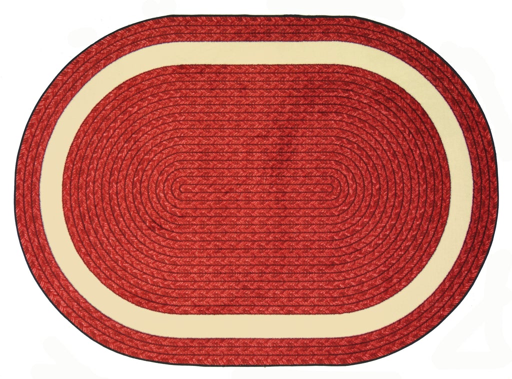 5 ft. 4 in. Sharing Circle Round Area Rug Red