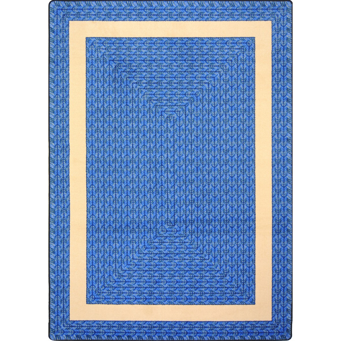 3 ft. 10 in. x 5 ft. 4 in. Sharing Circle Rectangle Area Rug Blue