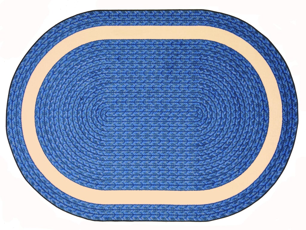 5 ft. 4 in. Sharing Circle Round Area Rug Blue