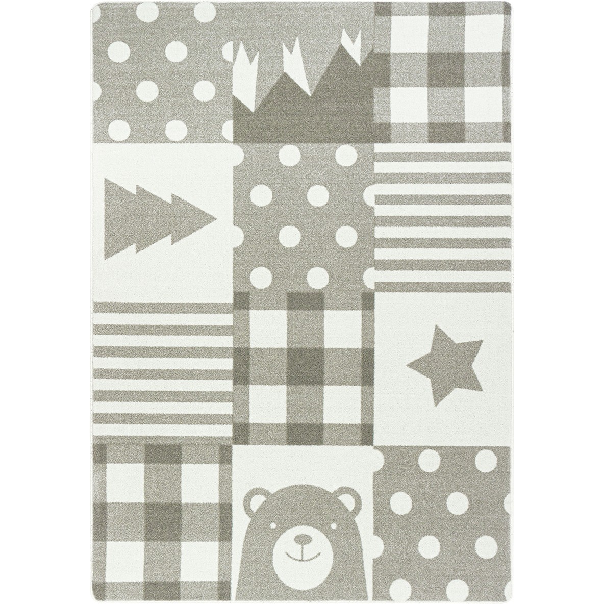 5 ft. 4 in. x 7 ft. 8 in. Patchwork Boy Area Rug, Linen