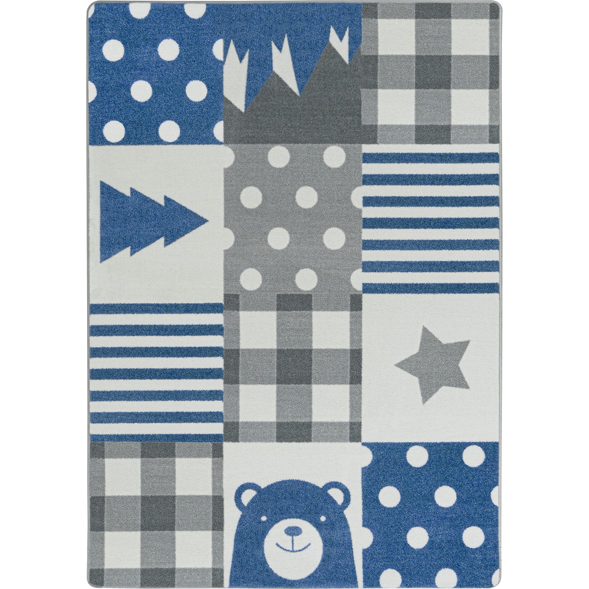 2115B-03 3 ft. 10 in. x 5 ft. 4 in. Patchwork Boy Area Rug, Blue Skies -  Joy Carpets