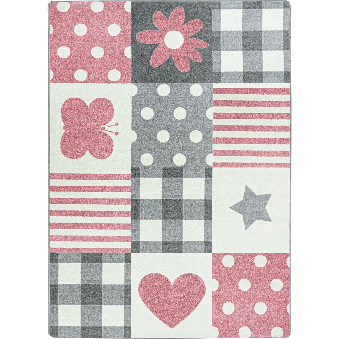 5 ft. 4 in. x 7 ft. 8 in. Patchwork Girl Area Rug, Blush