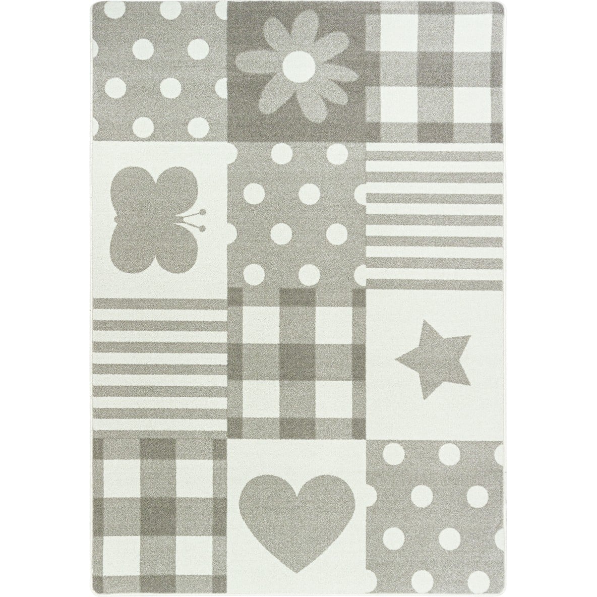 5 ft. 4 in. x 7 ft. 8 in. Patchwork Girl Area Rug, Linen