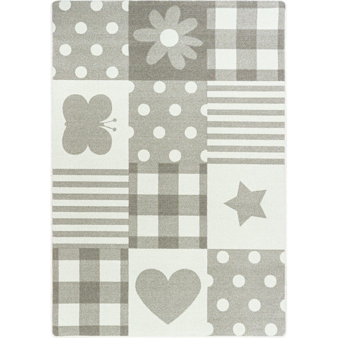 7 ft. 8 in. x 10 ft. 9 in. Patchwork Girl Area Rug, Linen