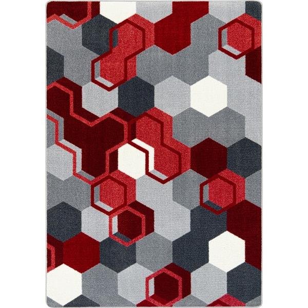 Team Up Rectangle Area Rug - Red - 92 x 7 x 7 in.