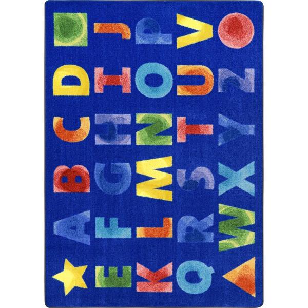 2123D-01 92 x 7 x 7 in. Watercolor Alphabet Rectangle Area Rug, Rainbow
