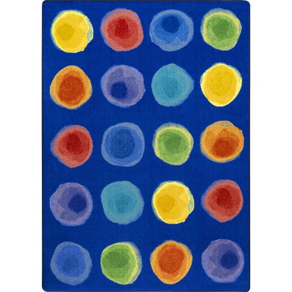 Watercolor Spots Rectangle Area Rug - Rainbow - 67 x 6 x 6 in.