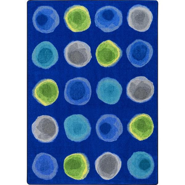 Watercolor Spots Rectangle Area Rug - Marine