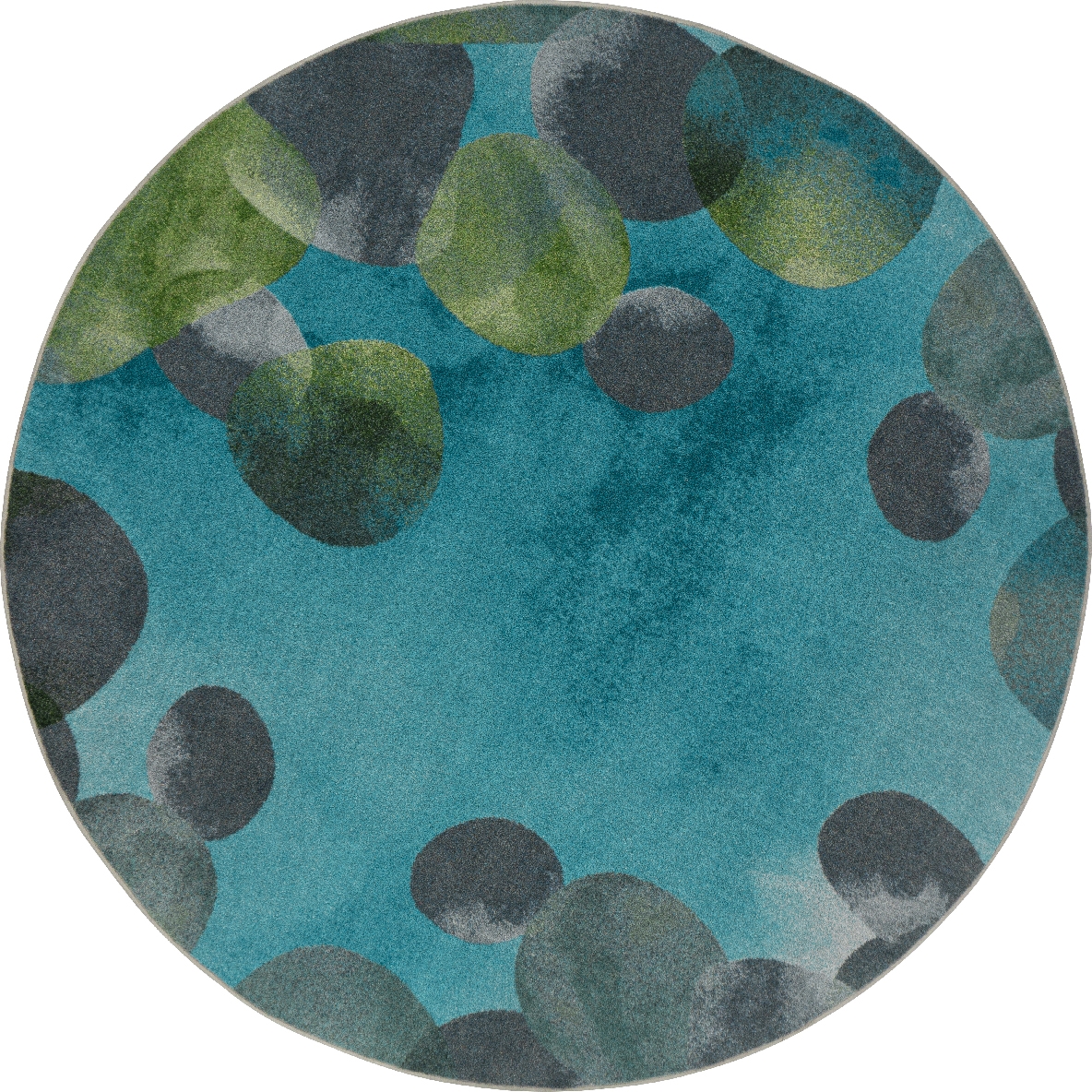 Riverstone 5'4' Round Area Rug In Color Teal