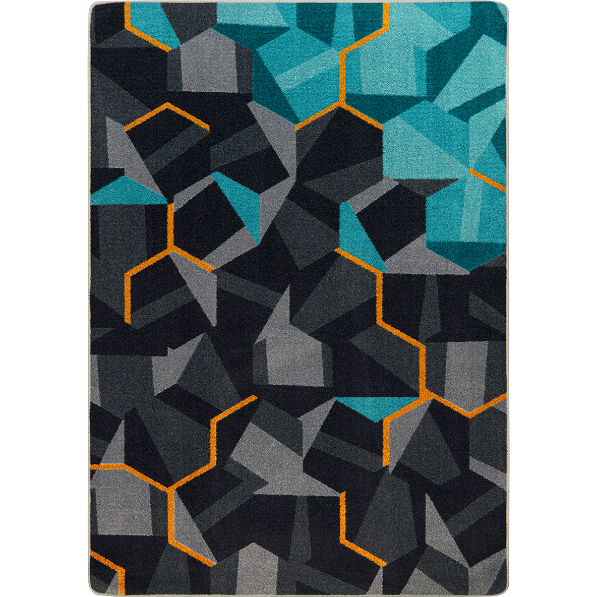 2134B-01 3 ft. 10 in. x 5 ft. 4 in. Stealth Machine Tufted Cut Pile Rectangle Area Rug, Teal