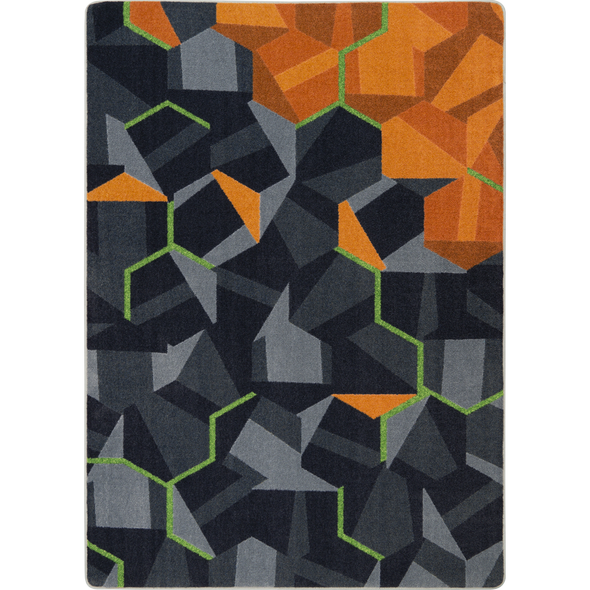 2134B-02 3 ft. 10 in. x 5 ft. 4 in. Stealth Machine Tufted Cut Pile Rectangle Area Rug, Tangerine