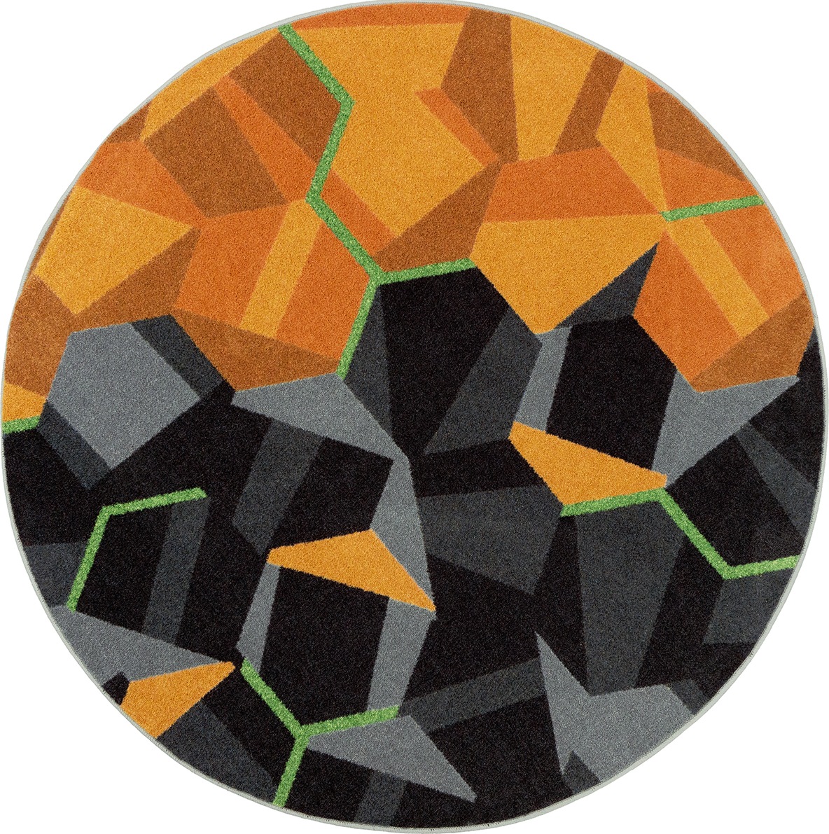 2134XLE-02 13 ft. 2 in. Stealth Machine Tufted Cut Pile Round Rug, Tangerine