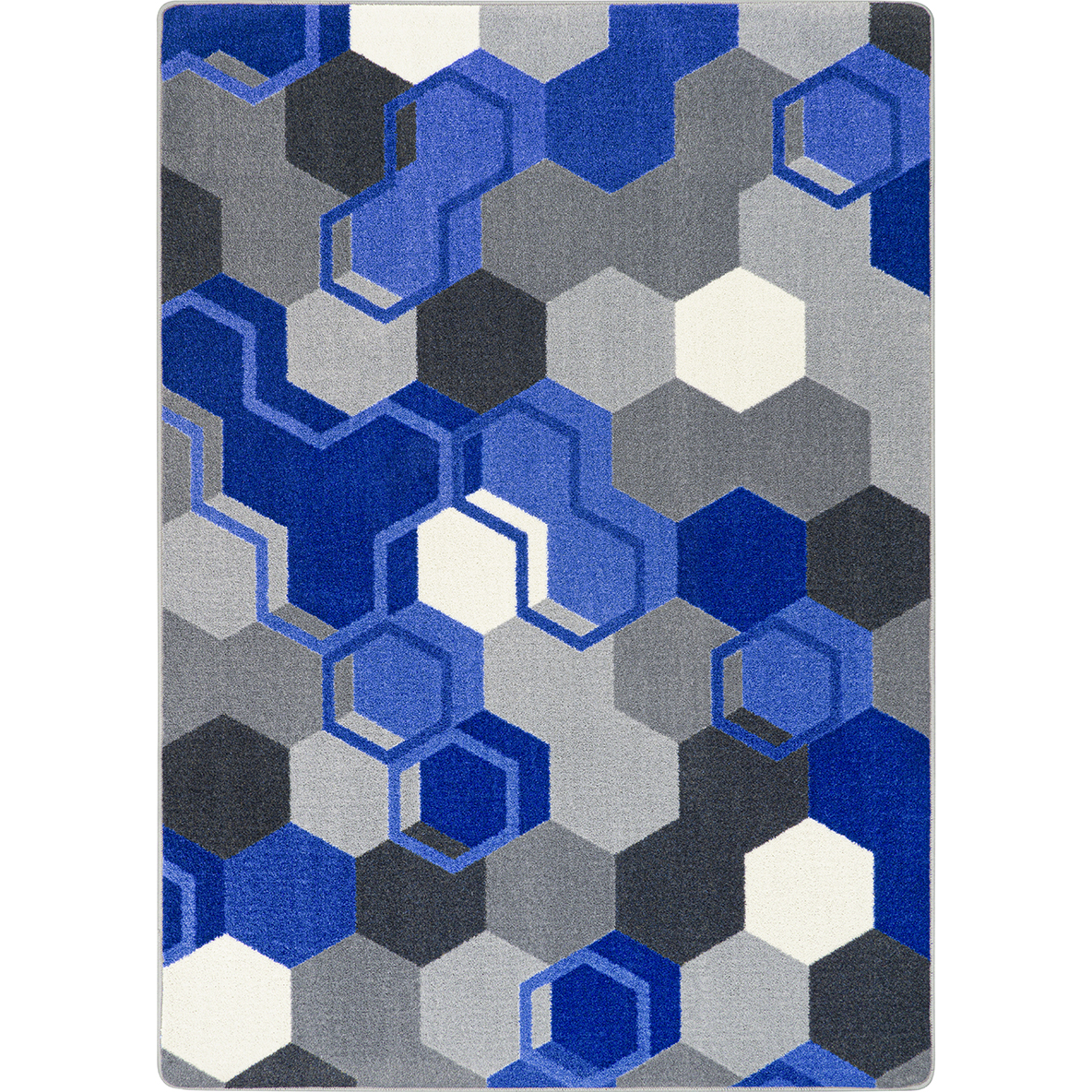 2139B-01 3 ft. 10 in. x 5 ft. 4 in. Team Up Machine Tufted Cut Pile Rectangle Area Rug, Blue