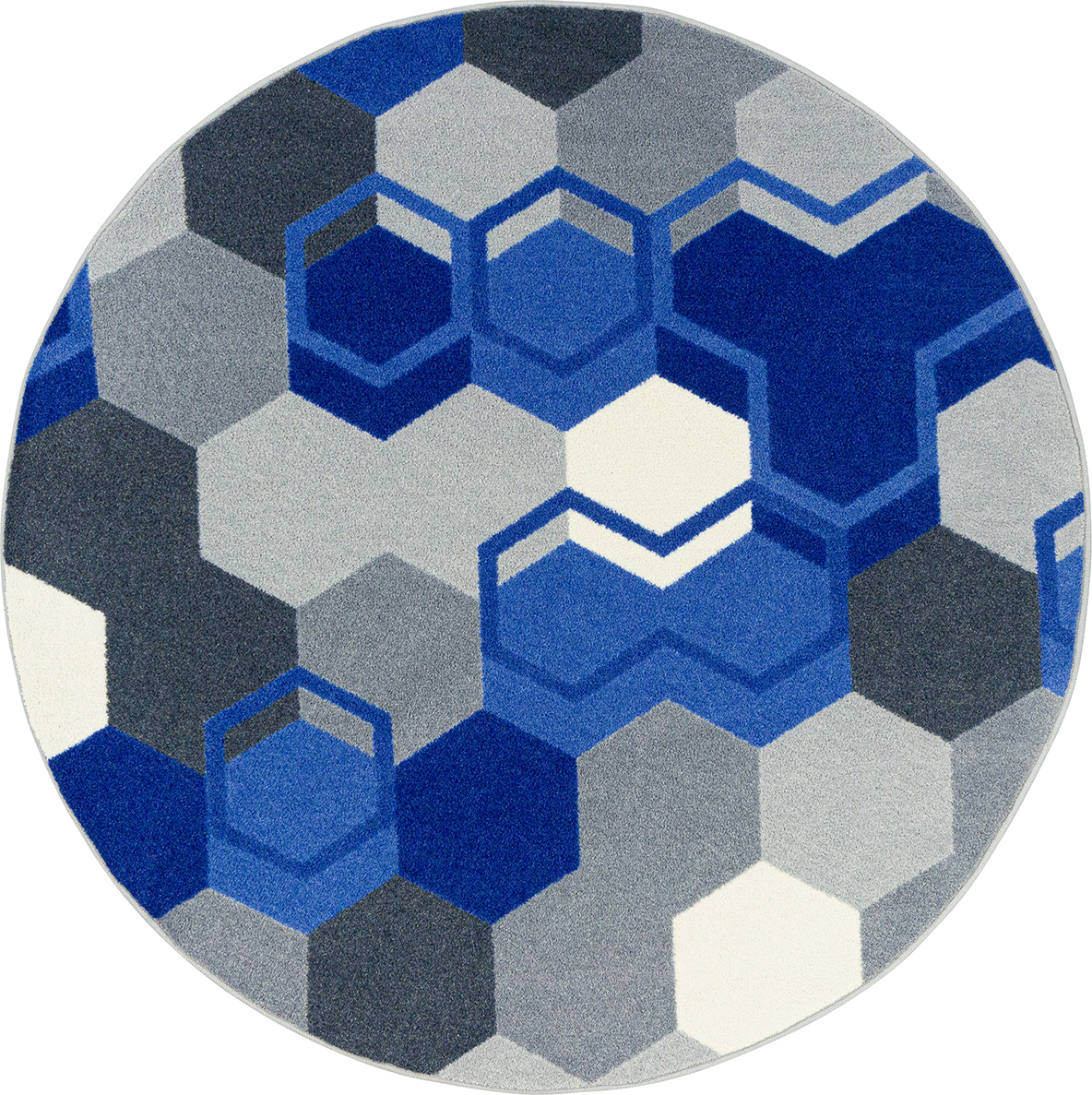2139XLE-01 13 ft. 2 in. Team Up Machine Tufted Cut Pile Round Rug, Blue