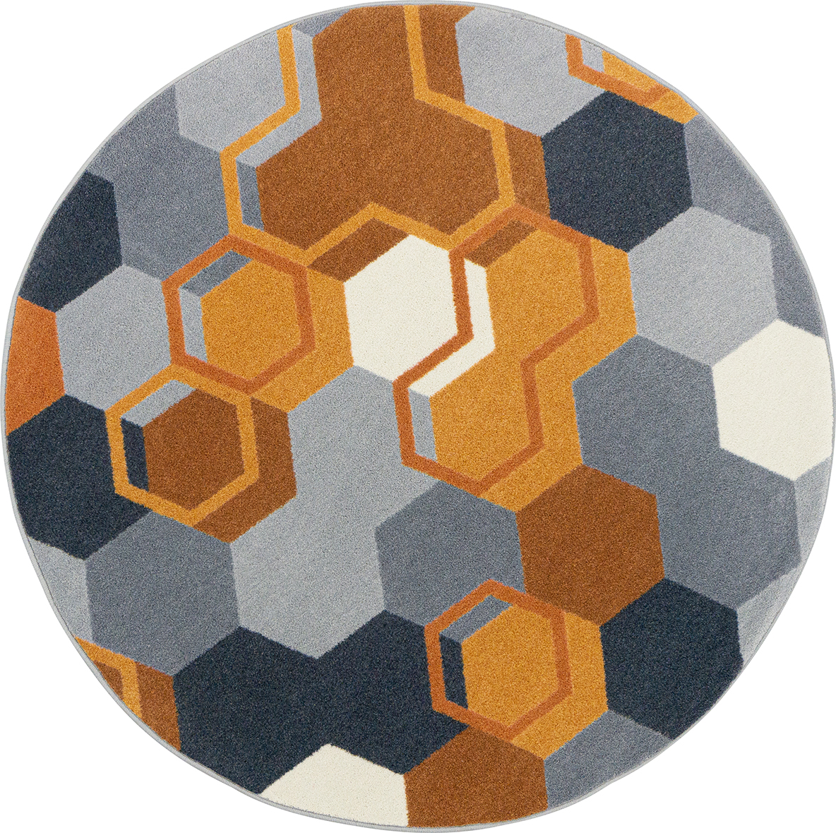 2139E-02 7 ft. 7 in. Team Up Machine Tufted Cut Pile Round Rug, Orange