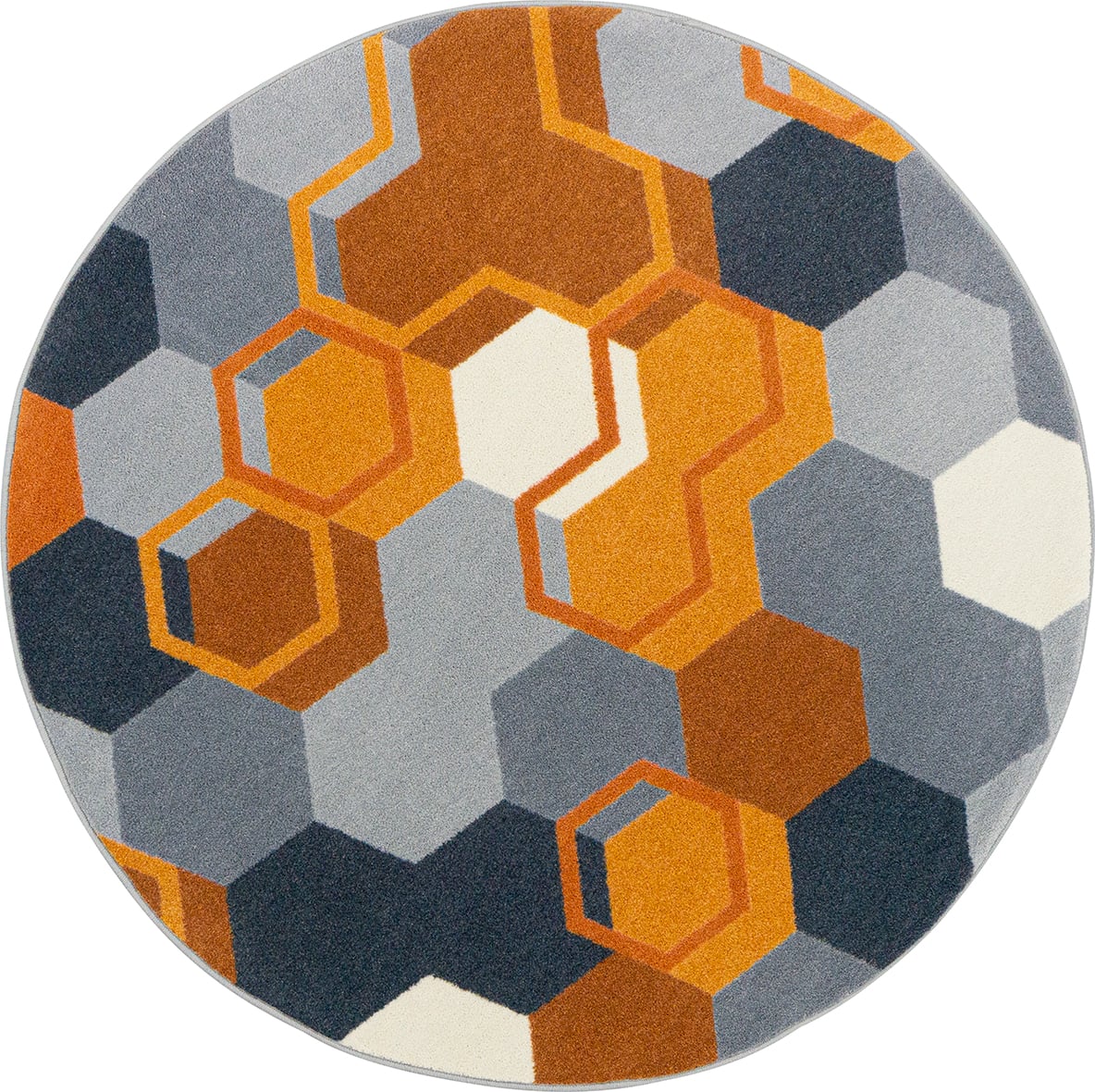 2139XLE-02 13 ft. 2 in. Team Up Machine Tufted Cut Pile Round Rug, Orange