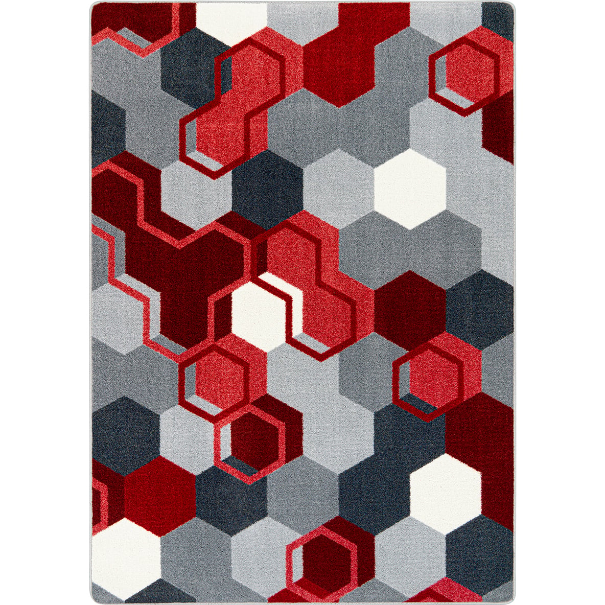 2139B-03 3 ft. 10 in. x 5 ft. 4 in. Team Up Machine Tufted Cut Pile Rectangle Area Rug, Red
