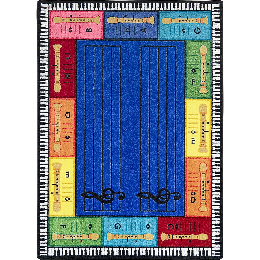 2186D 7 ft. 8 in. x 10 ft. 9 in. Kid Essentials Recorderiffic Indoor Rectangle Area Rug - Multi Color