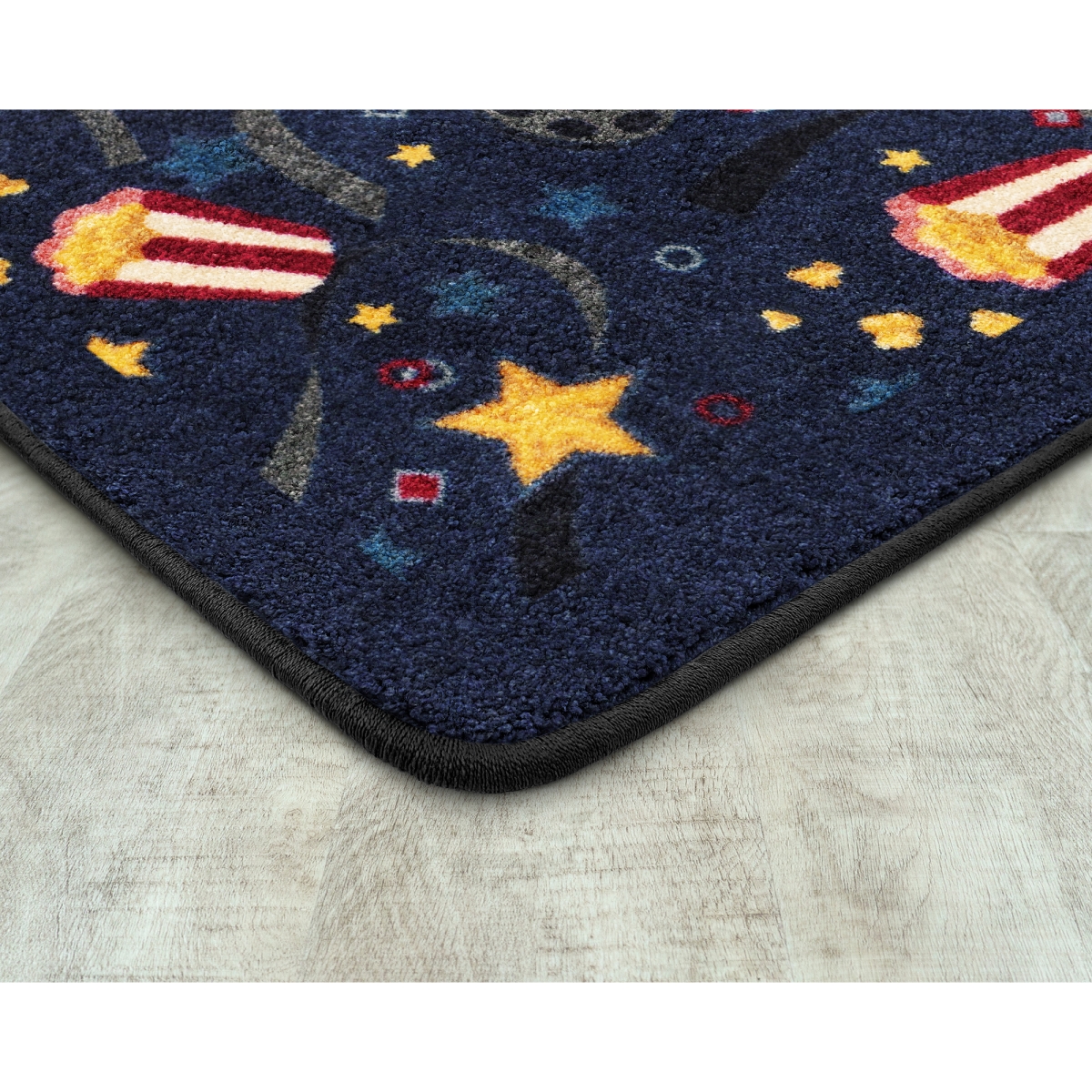 1896D-03 7 ft. 8 in. x 10 ft. 9 in. Any Day Matinee Feature Film Rectangle Indoor Area Rug - Navy