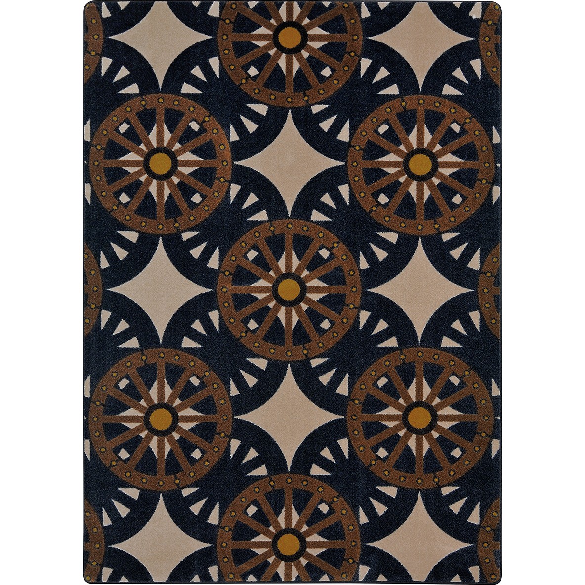 1966G-01 10 ft. 9 in. x 13 ft. 2 in. Cowboy Carpets Wheel Shadows Rectangle Indoor Area Rug - Buff
