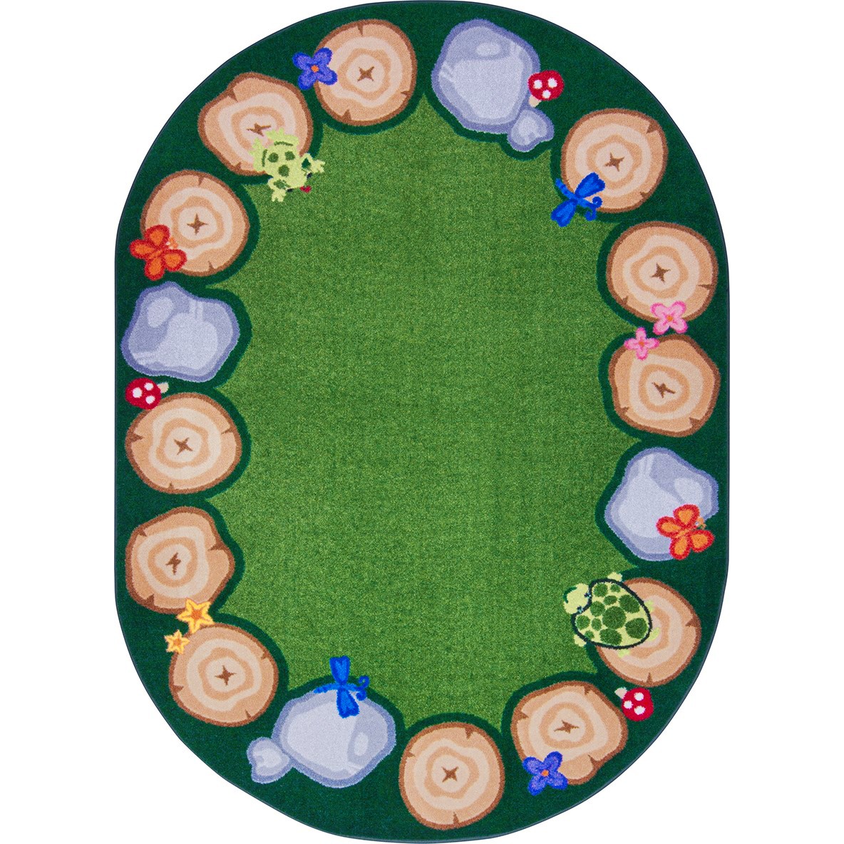 2051GG 10 ft. 9 in. x 13 ft. 2 in. Kid Essentials Stumped Oval Indoor Area Rug - Multi Color