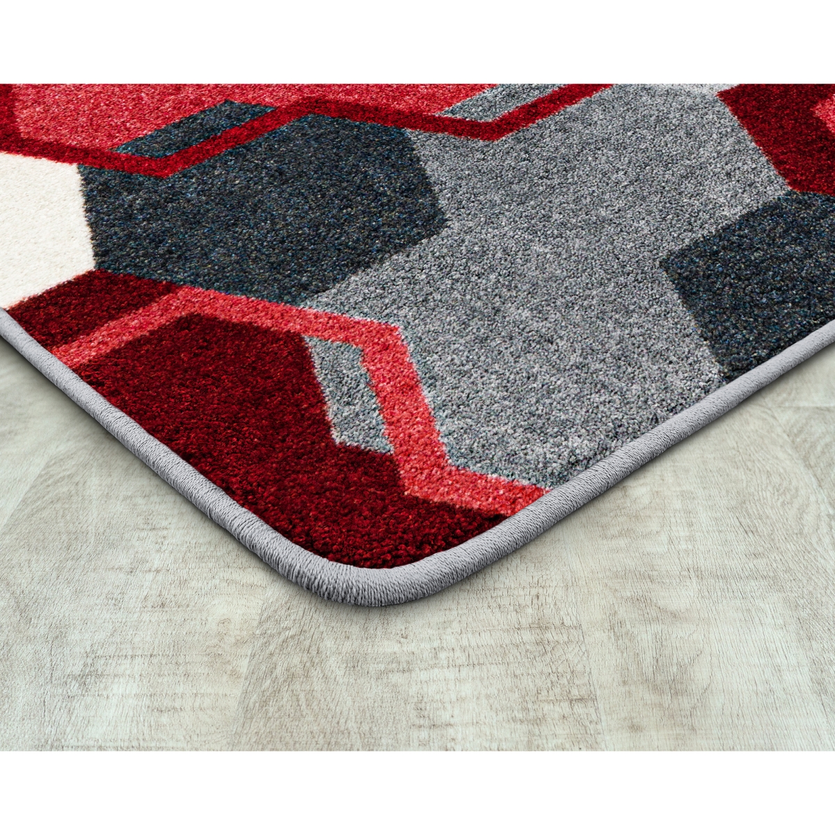 2139G-03 10 ft. 9 in. x 13 ft. 2 in. Kid Essentials Team Up Rectangle Indoor Area Rug - Red