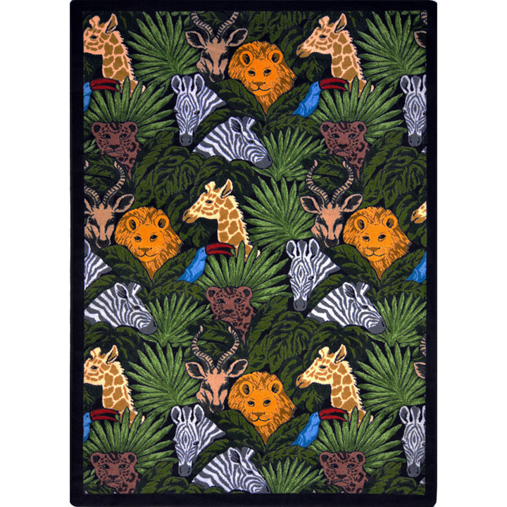 51G 10 ft. 9 in. x 13 ft. 2 in. Playful Patterns Animal Hide & Seek Rectangle Indoor Area Rug - Multi Color