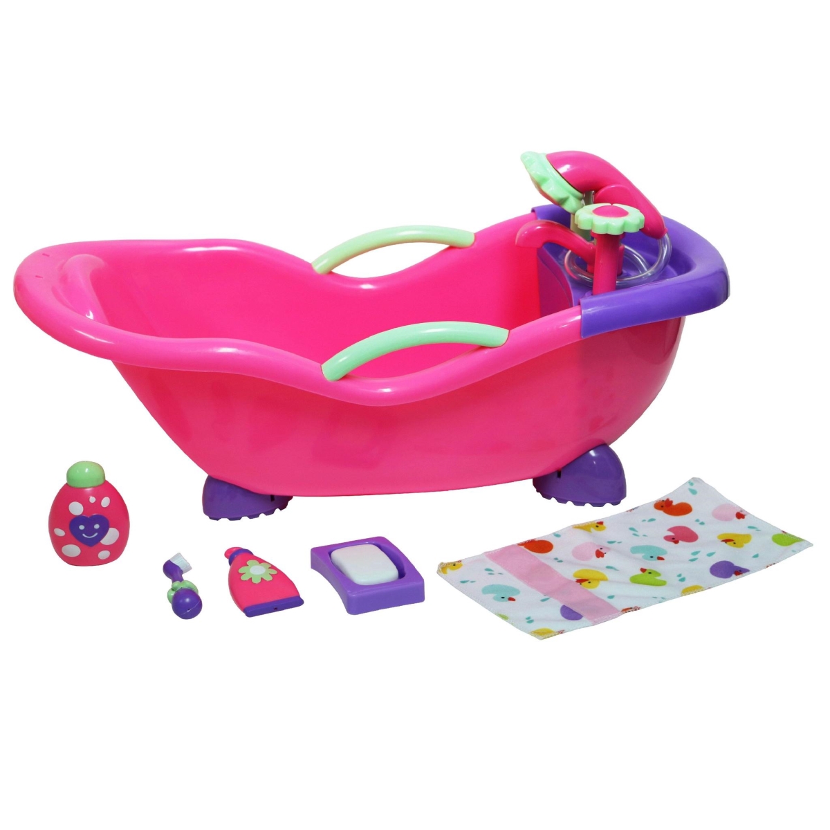Picture of For Keeps Baby Doll Bathtub &amp; Accessories - Real Working Shower Fits Most Dolls Up to 17 in.