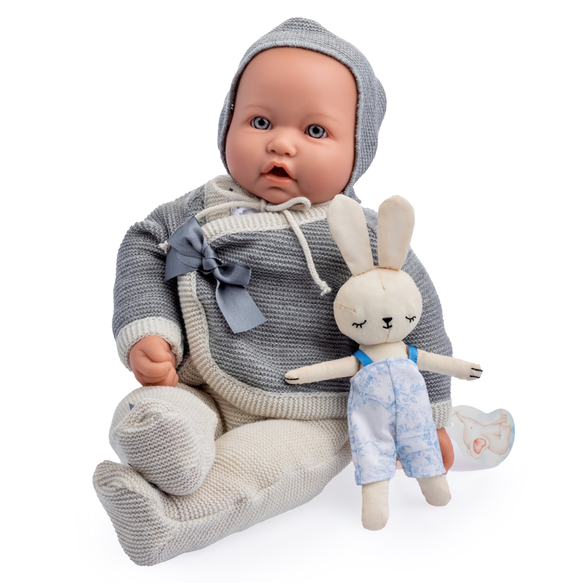 Picture of JC Toys 15201 La Baby Soft Body Weighted Doll Outfit with Accessories, Gray - 17 in.
