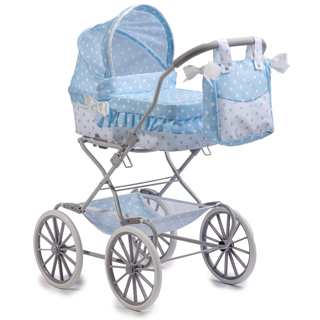 Picture of JC Toys 81488B Up to 18 in. Berenguer Boutique Baby Doll Royal Pram Stroller, Blue