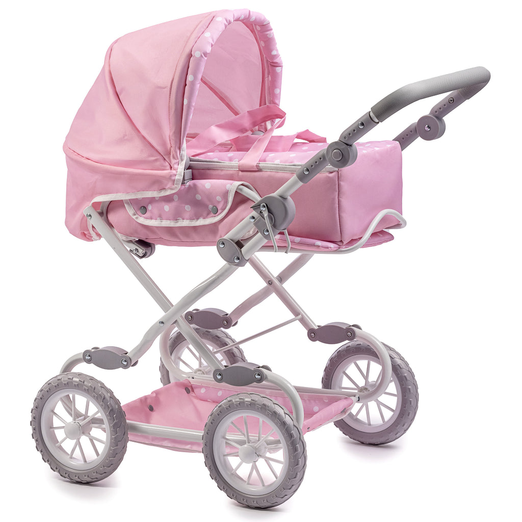 Picture of JC Toys 81487P Up to 18 in. Berenguer Boutique Deluxe Foldable Stroller with Canopy & Removable Carry Basket&#44; Pink