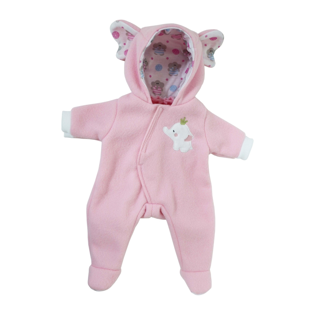 Picture of Berenguer Boutique CLO30040E 14 - 18 in. Elephant Hooded Baby Doll Outfit, Pink