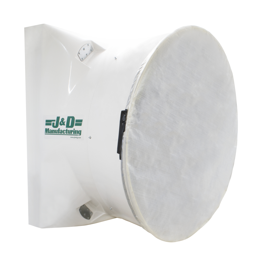Picture of J&D Manufacturing FCC120-80.5 Fan Cone Cover with Adjustable Strap & Buckle for 80.5 in. Cone Outer Diameter - Translucent White