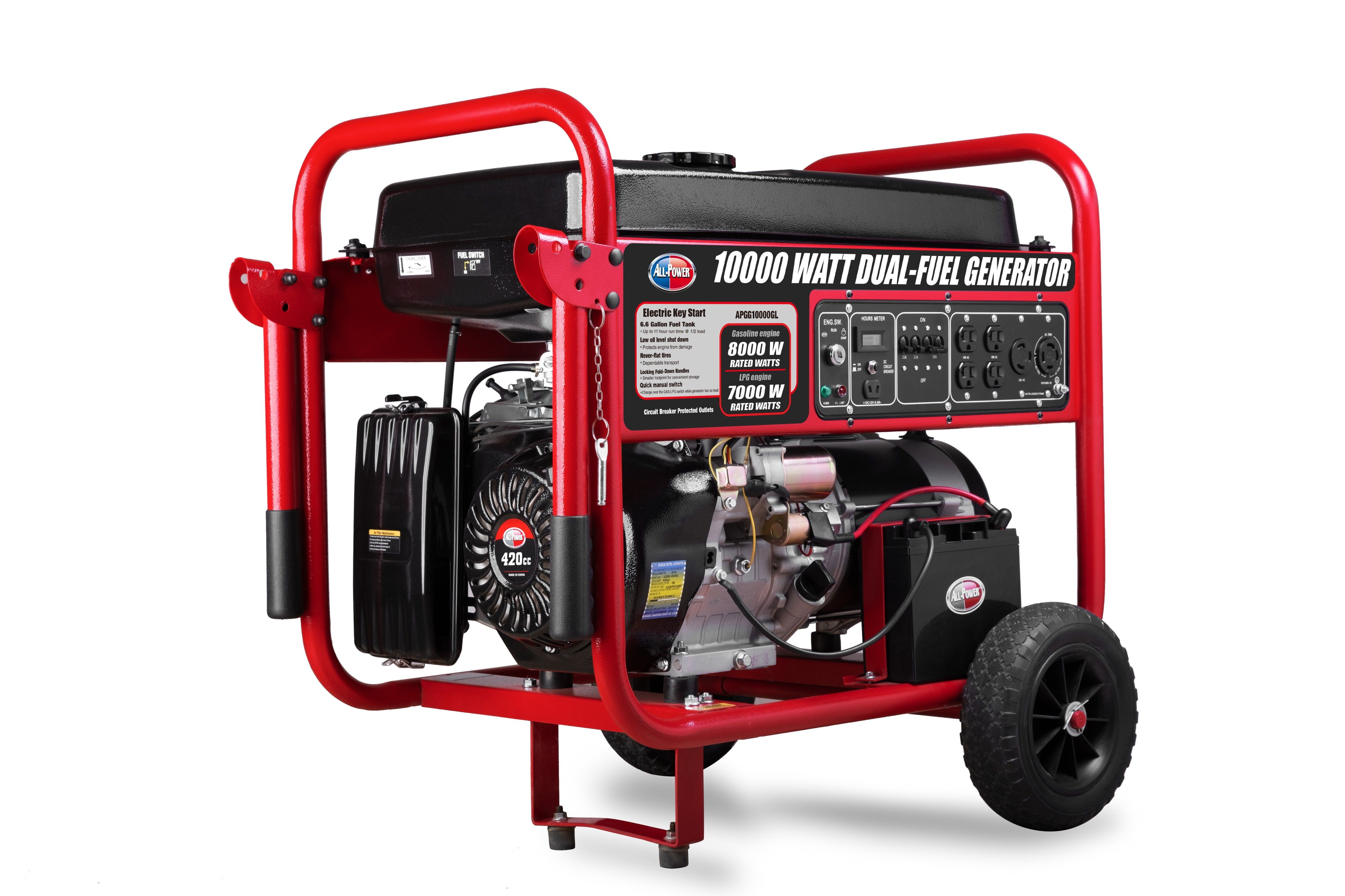 Picture of All Power America APGG10000GL 10000 watt Dual Propane & Gasoline Powered Electric Start Portable Generator