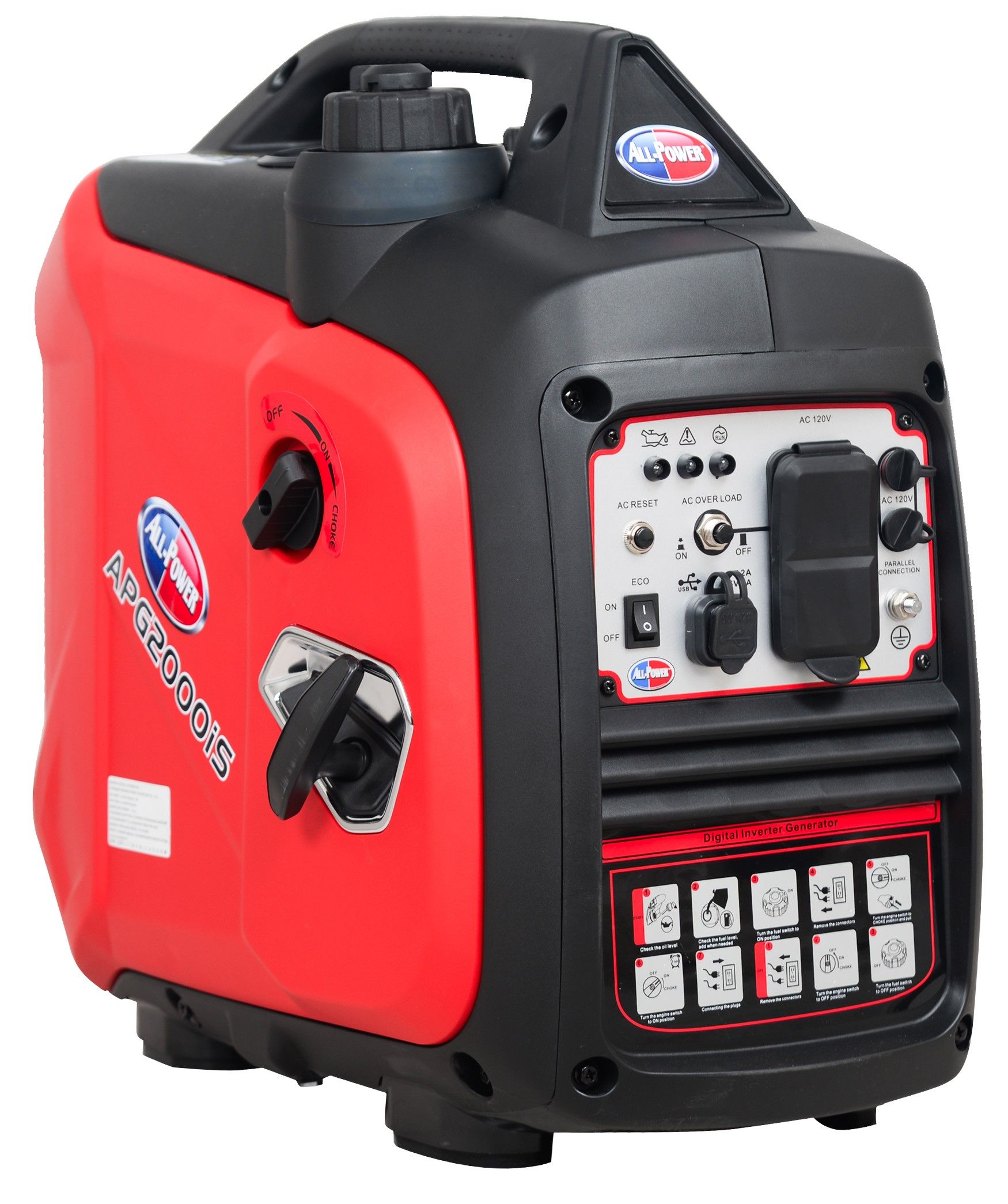 Picture of All Power America APG2000IS 2000 watt Gas Powered Portable Inverter Generator with Parallel Function Ready