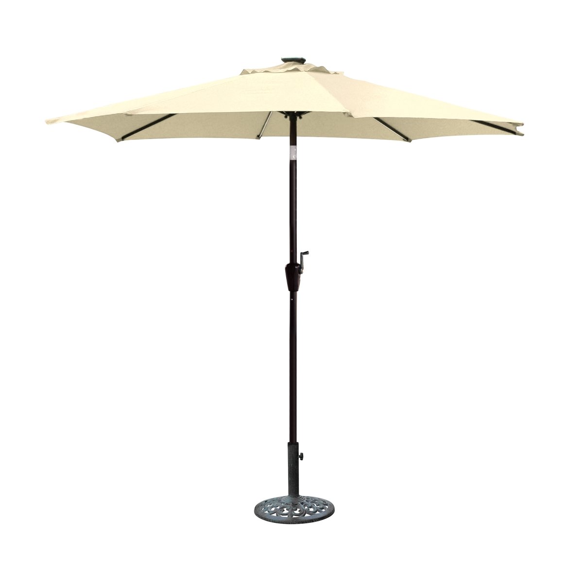 Propation9 Ft Aluminum Umbrella With Crank Solar Guide Tubes Brown Pole Tan Fabric Dailymail