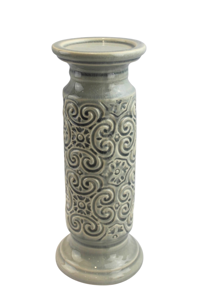 Picture of Jeco HD-HADA001G 12 in. Scroll Candle Holder, Grey