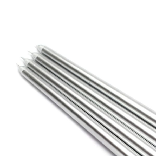 CEZ-086-12 12 in. Taper Candles, Metallic Silver - 144 Piece