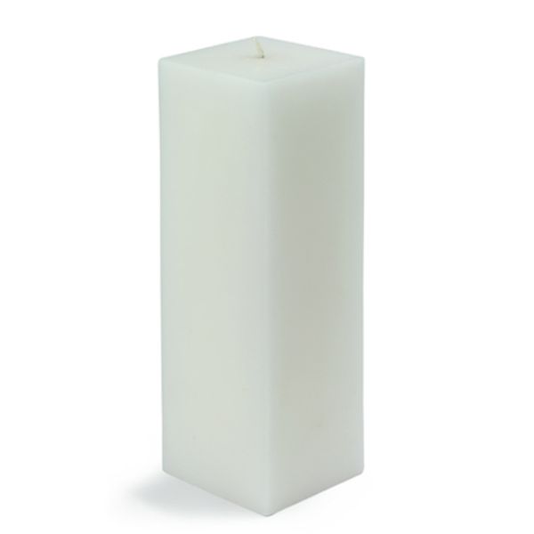 3 x 9 in. Square Pillar Candle, White