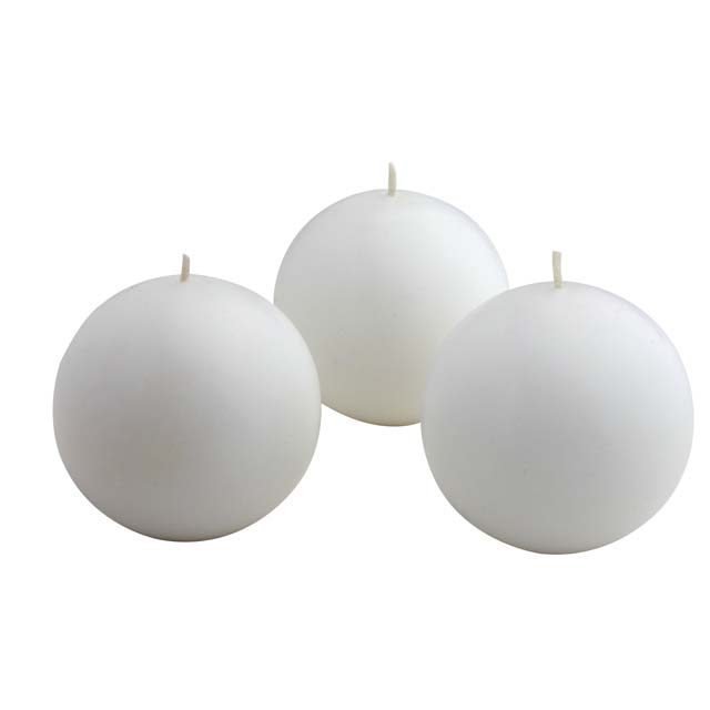 CBZ-043-6 3 in. Citronella Ball Candles, White - 36 Piece