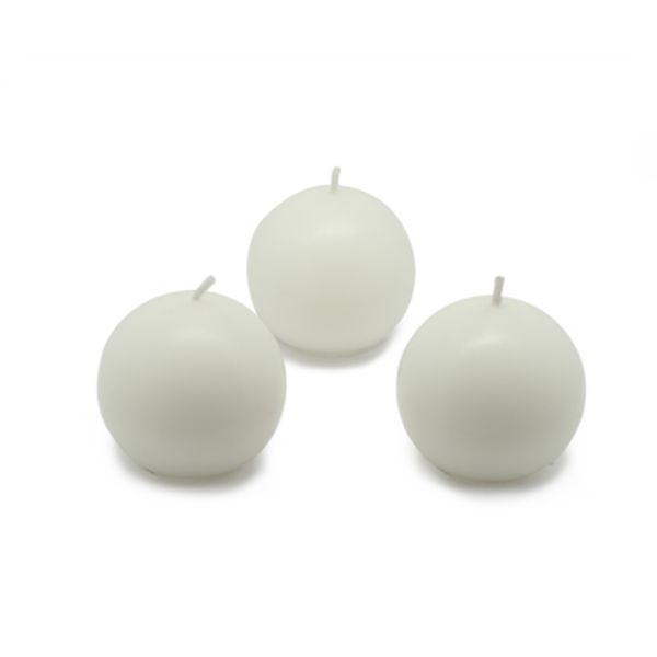 2 in. Ball Candles, White - 12 Piece per Box