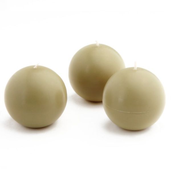 3 in. Ball Candles, Sage Green - 6 Piece per Box