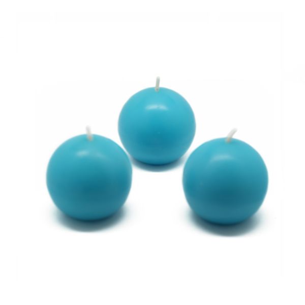 2 in. Ball Candles, Turquoise - 12 Piece per Box