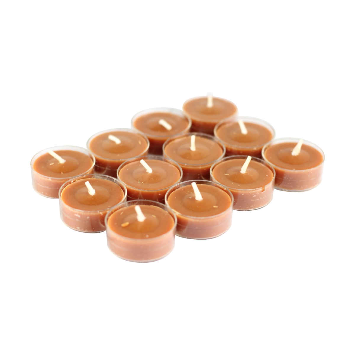 Rain Lissed Oak Leaf Tealight Candles, Brown - Pack of 12