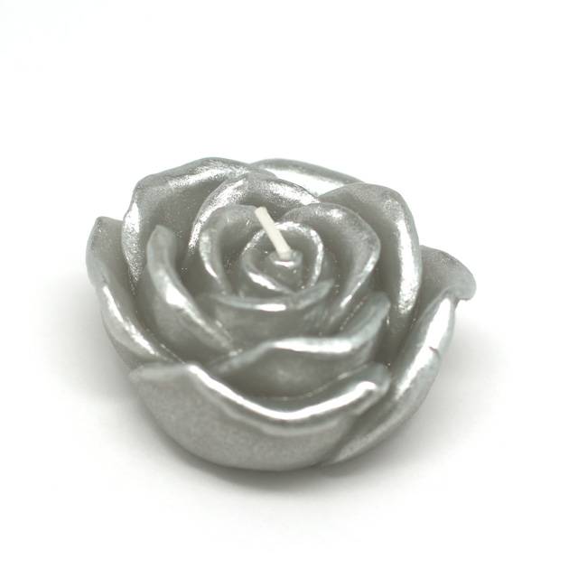 CFZ-102-0 3 in. Floating Candles, Metallic Silver Rose - 12 Piece per Box