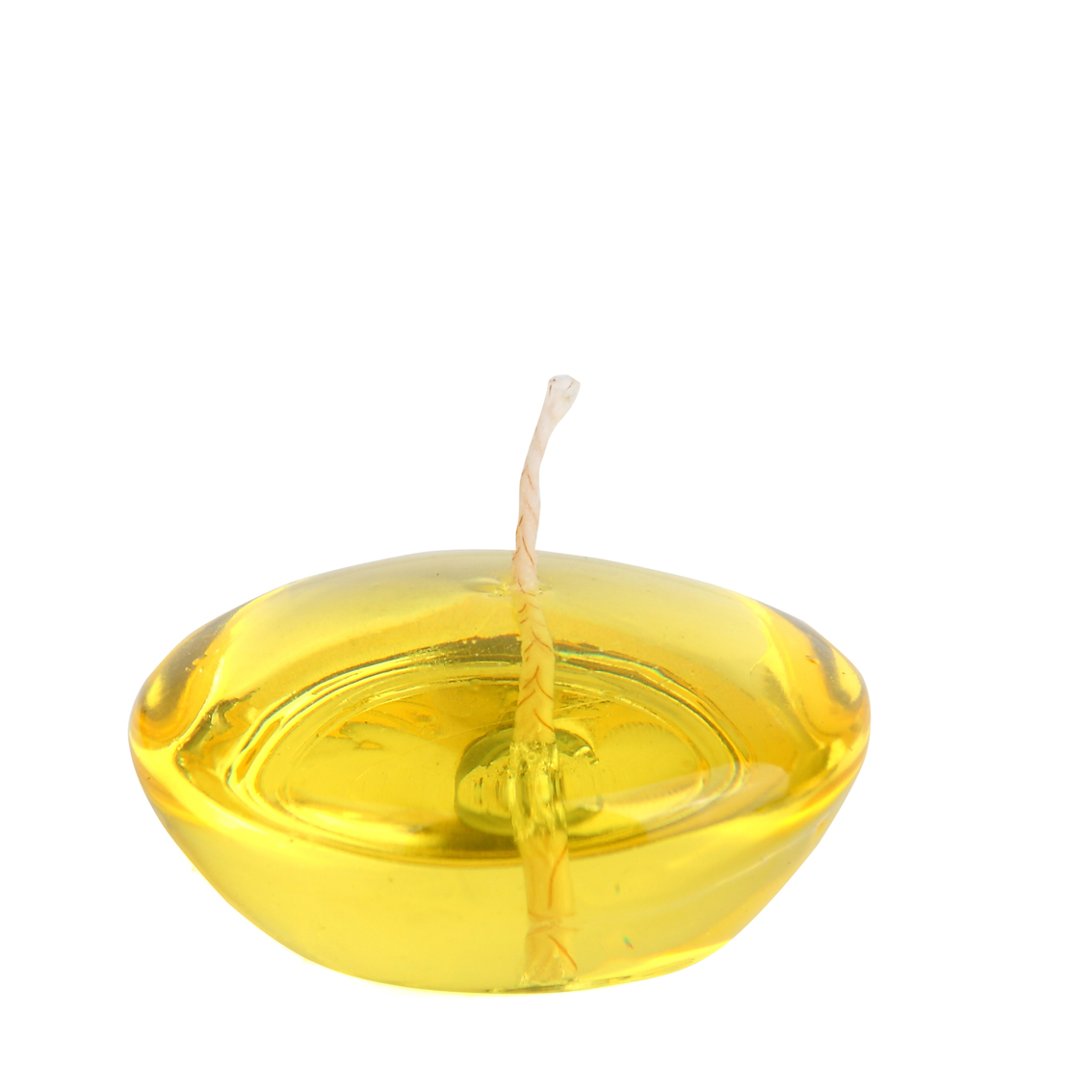 3 in. Clear Gel Floating Candles, Yellow - 6Piece per Box
