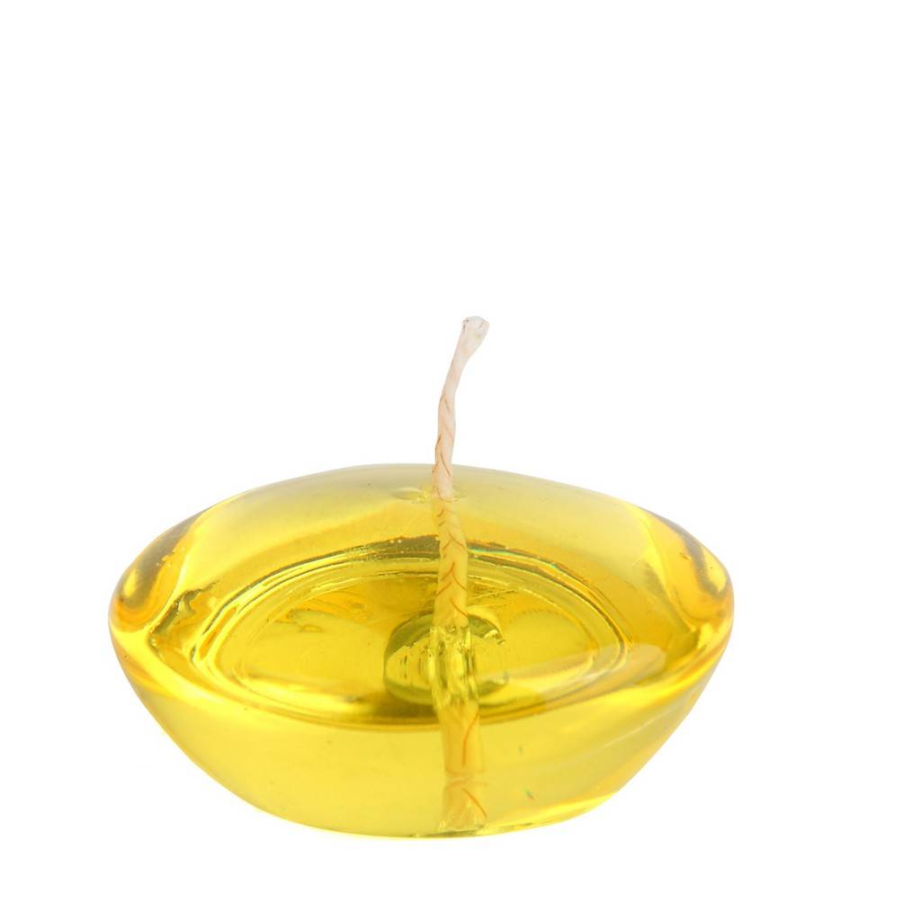 CFZ-104-0 3 in. Clear Gel Floating Candles, Yellow - 6Piece per Box